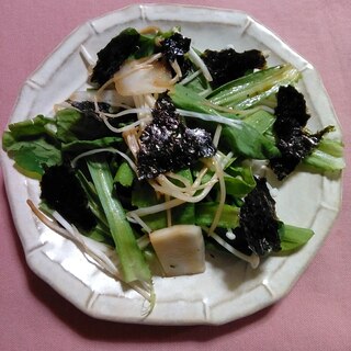 春菊とエノキの海苔サラダ
